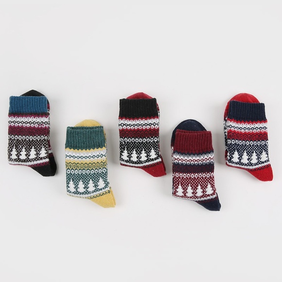 5 Pairs Womens Vintage Socks Cony Hair Warm Socks - Picture 2 of 8